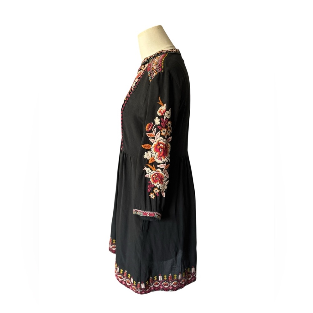 Johnny Was Black Embroidered Mini Dress - Picture 5 of 10